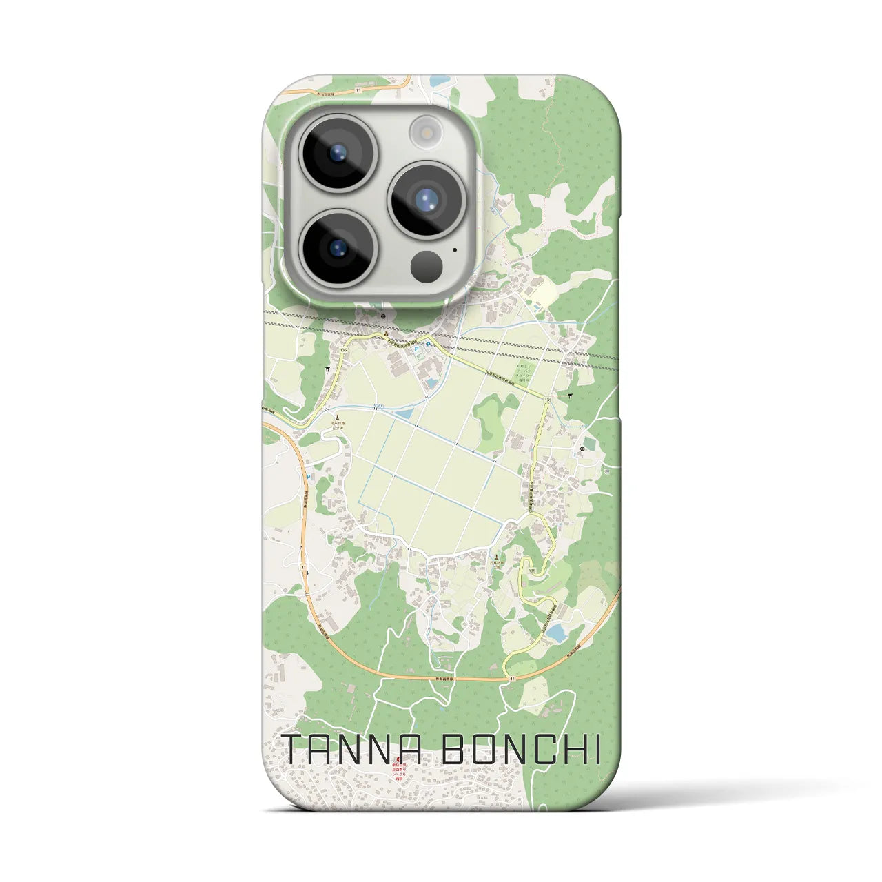 【丹那盆地】地図柄iPhoneケース（バックカバータイプ・ナチュラル）iPhone 15 Pro 用