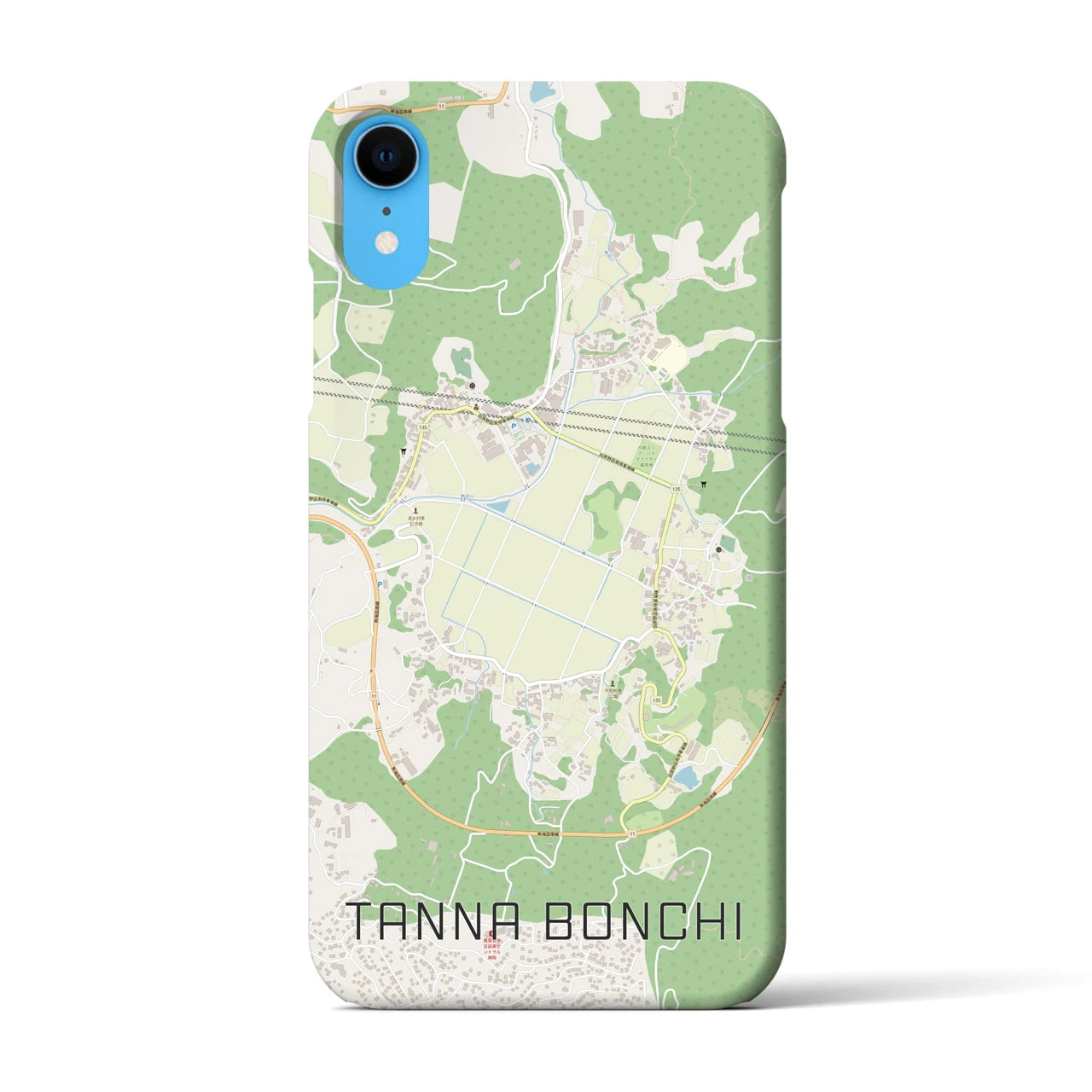 【丹那盆地】地図柄iPhoneケース（バックカバータイプ・ナチュラル）iPhone XR 用