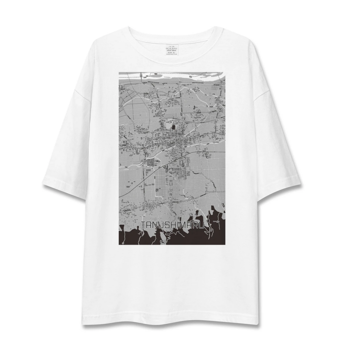 【田主丸(福岡県)】地図柄ビッグシルエットTシャツ