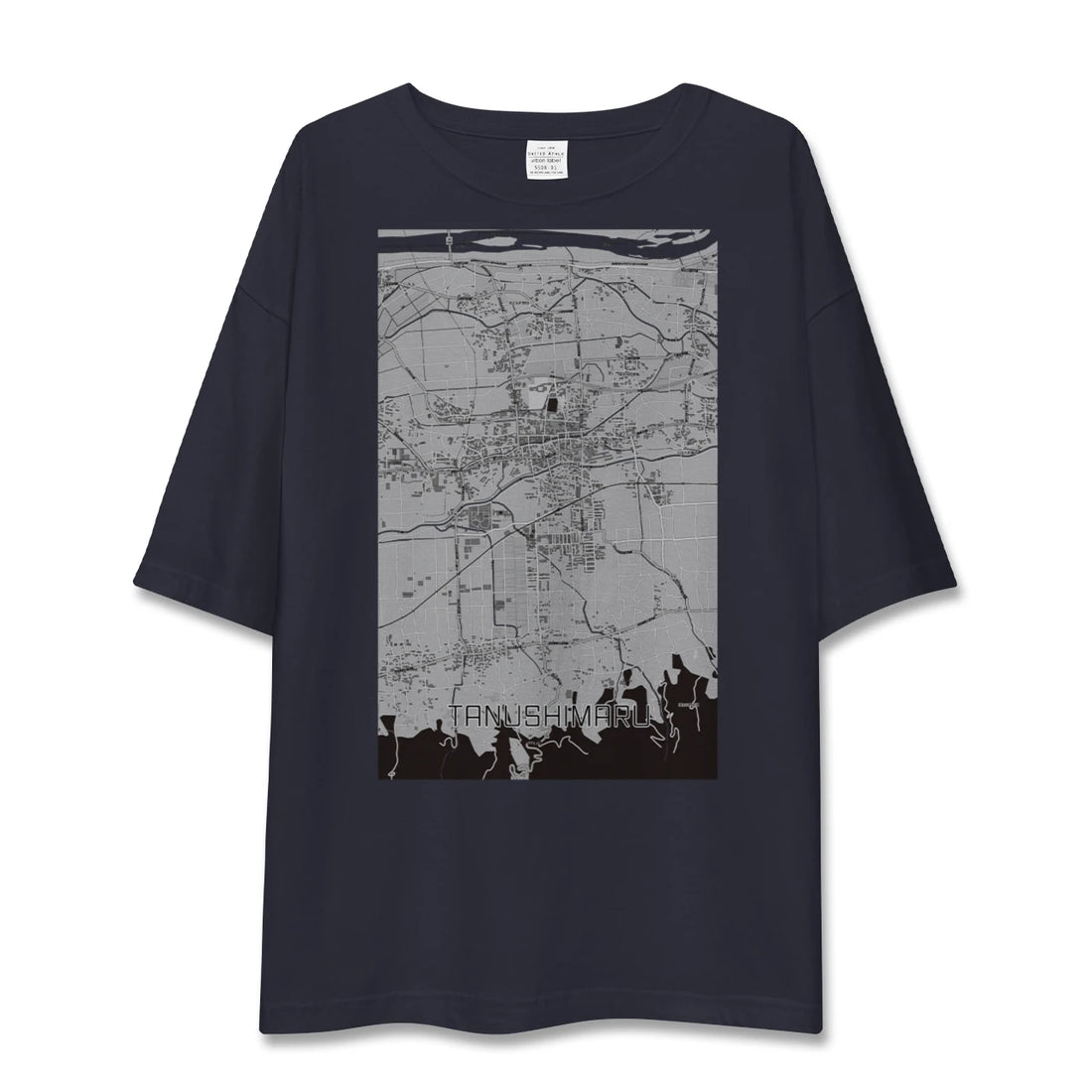 【田主丸（福岡県）】地図柄ビッグシルエットTシャツ
