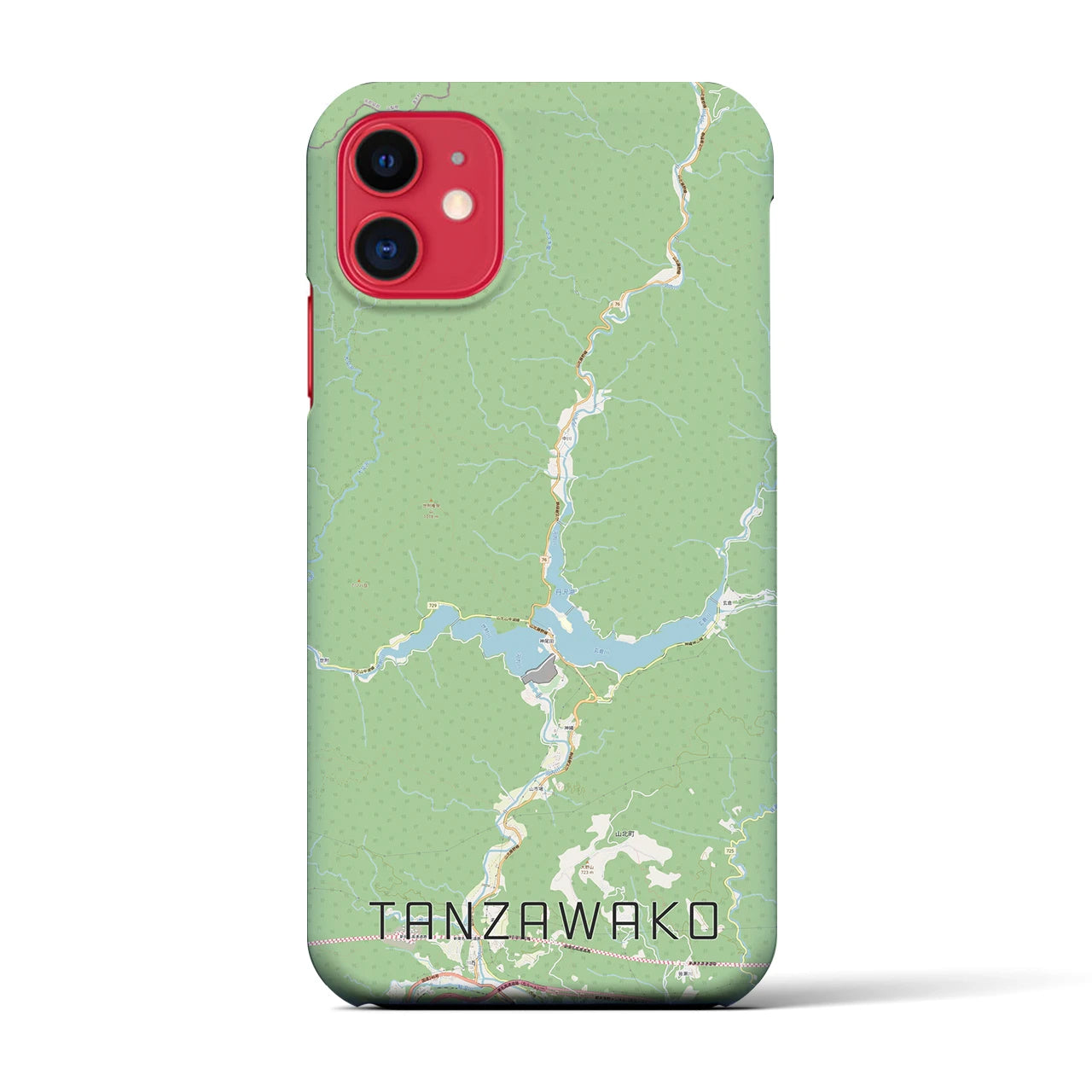 【丹沢湖】地図柄iPhoneケース（バックカバータイプ・ナチュラル）iPhone 11 用