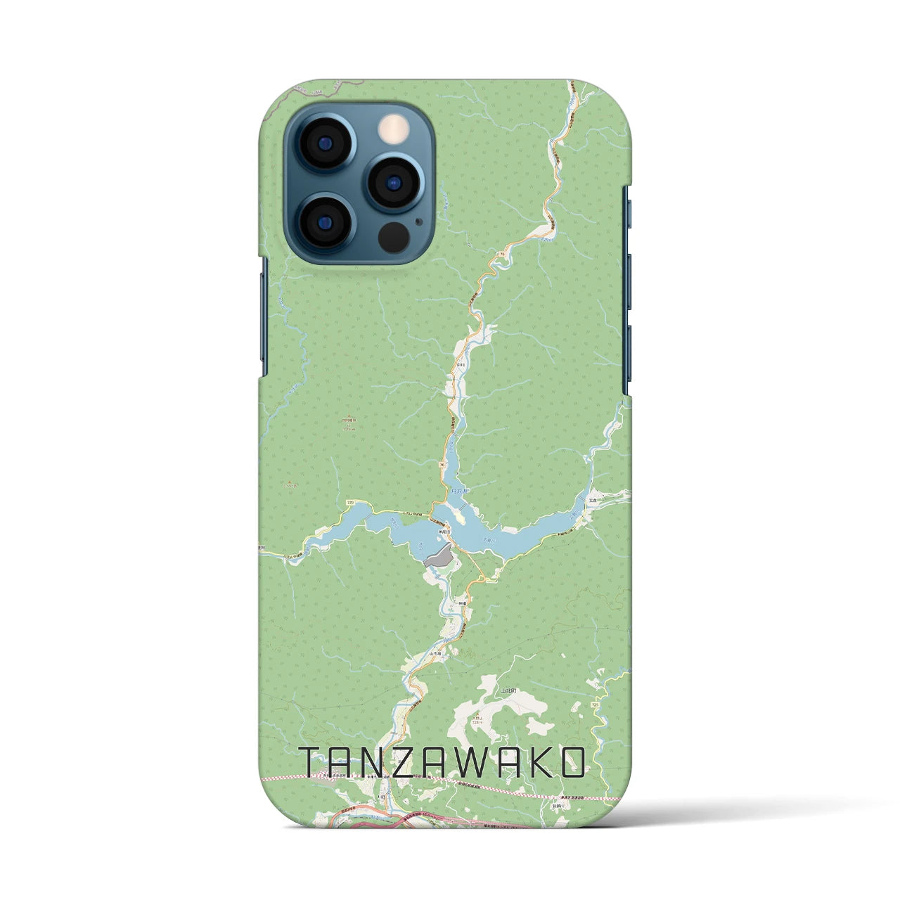 【丹沢湖】地図柄iPhoneケース（バックカバータイプ・ナチュラル）iPhone 12 / 12 Pro 用