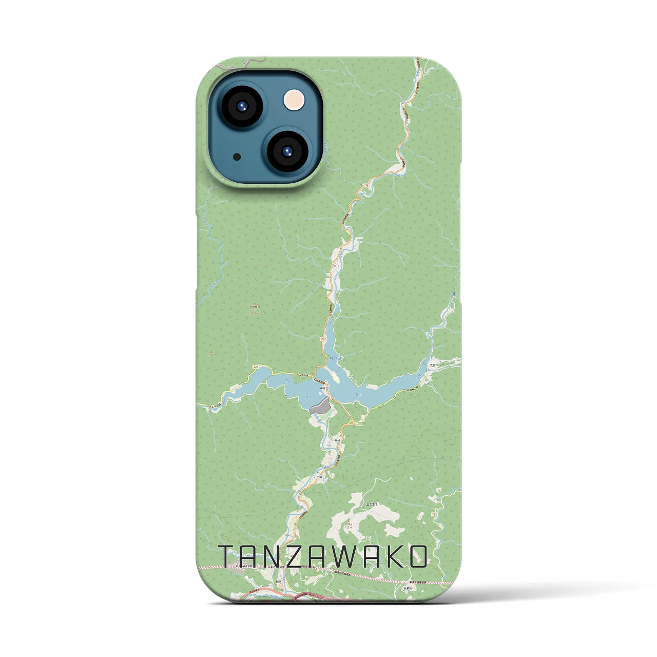【丹沢湖】地図柄iPhoneケース（バックカバータイプ・ナチュラル）iPhone 13 用