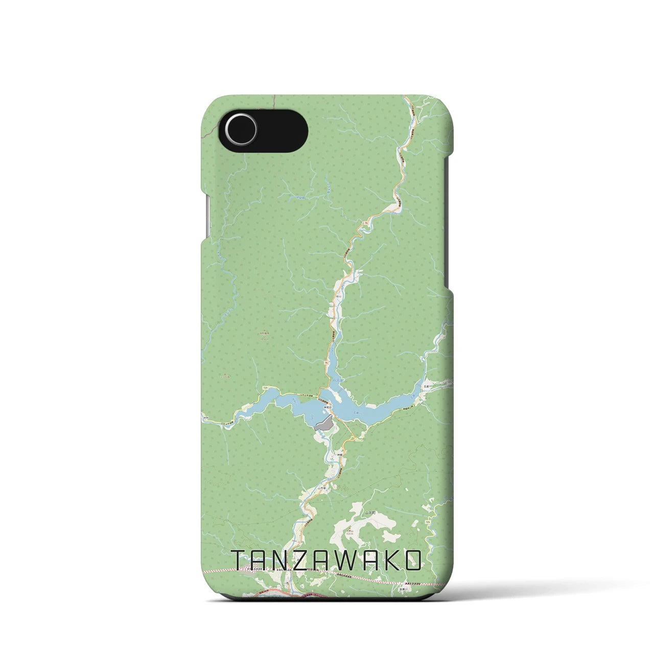 【丹沢湖】地図柄iPhoneケース（バックカバータイプ・ナチュラル）iPhone SE（第3 / 第2世代） / 8 / 7 / 6s / 6 用