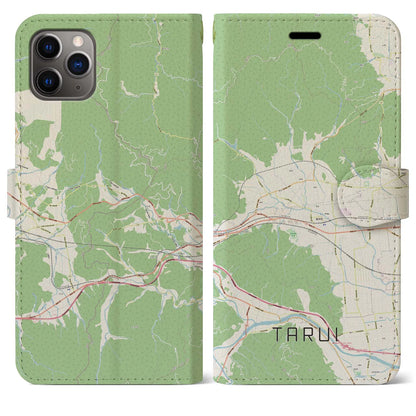 【垂井（岐阜県）】地図柄iPhoneケース（手帳タイプ）ナチュラル・iPhone 11 Pro Max 用