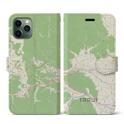 【垂井（岐阜県）】地図柄iPhoneケース（手帳タイプ）ナチュラル・iPhone 11 Pro 用