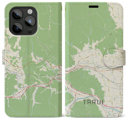 【垂井（岐阜県）】地図柄iPhoneケース（手帳タイプ）ナチュラル・iPhone 15 Pro Max 用