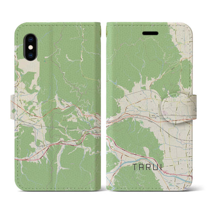 【垂井（岐阜県）】地図柄iPhoneケース（手帳タイプ）ナチュラル・iPhone XS / X 用
