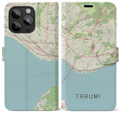 【垂水（兵庫県）】地図柄iPhoneケース（手帳タイプ）ナチュラル・iPhone 15 Pro Max 用