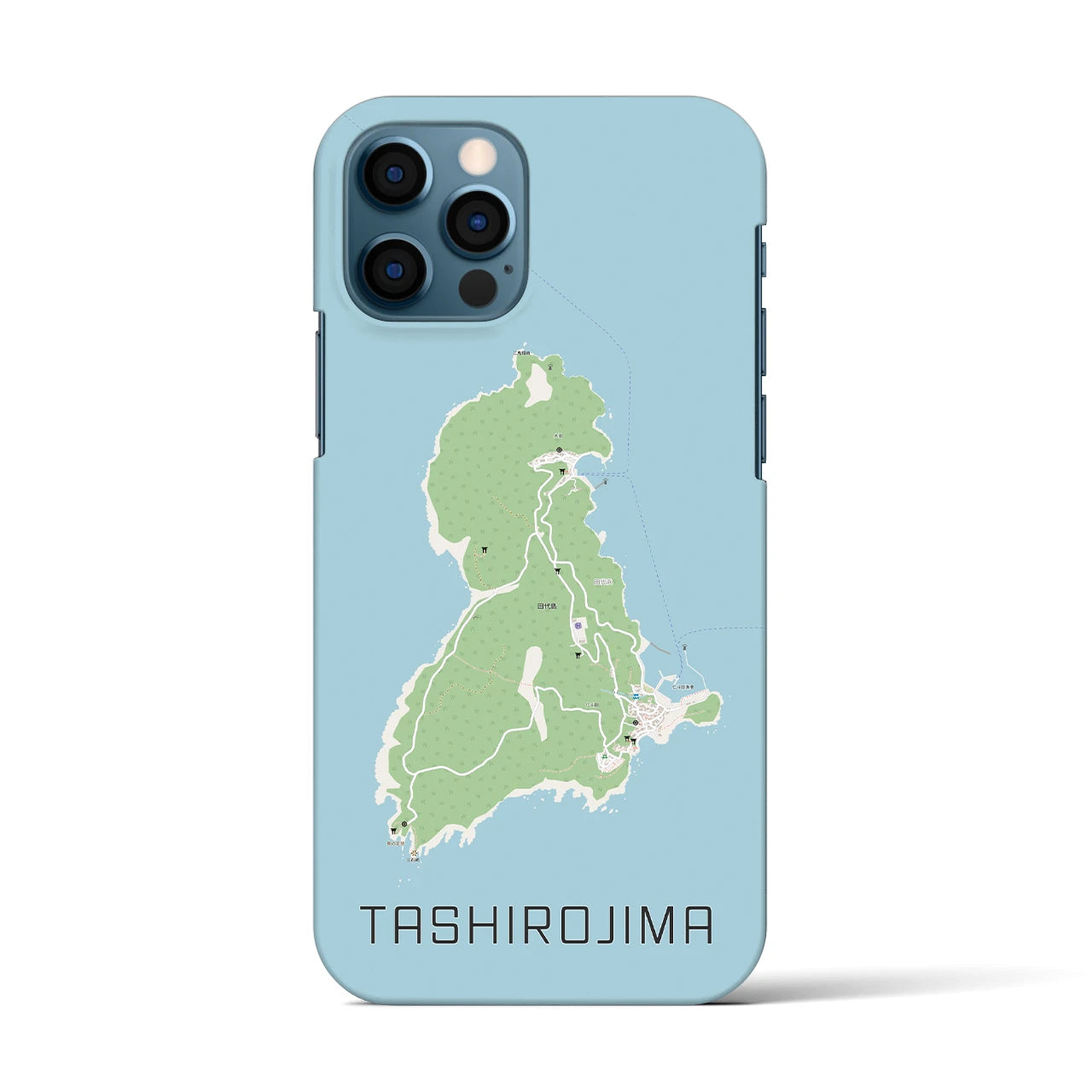 【田代島】地図柄iPhoneケース（バックカバータイプ・ナチュラル）iPhone 12 / 12 Pro 用