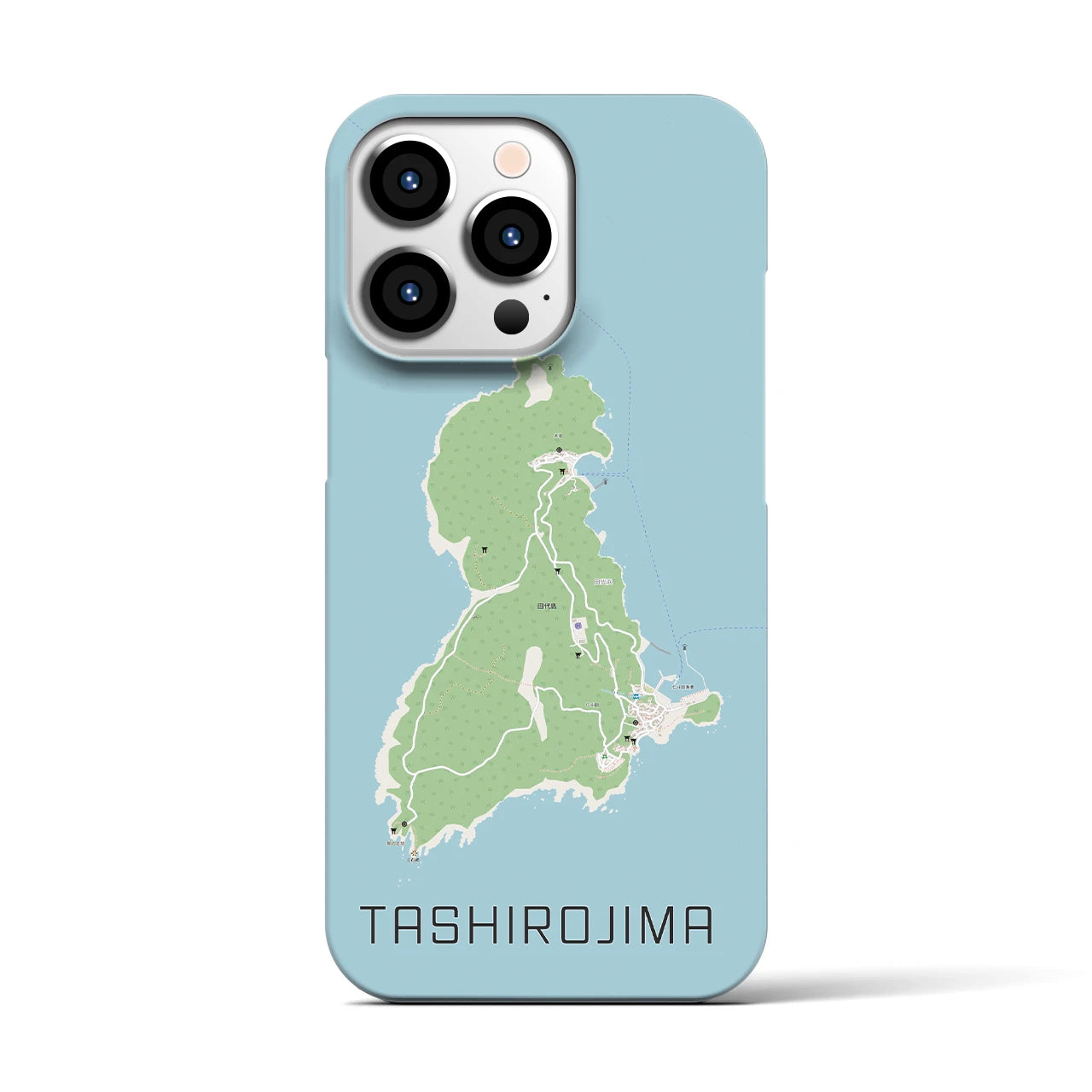 【田代島】地図柄iPhoneケース（バックカバータイプ・ナチュラル）iPhone 13 Pro 用