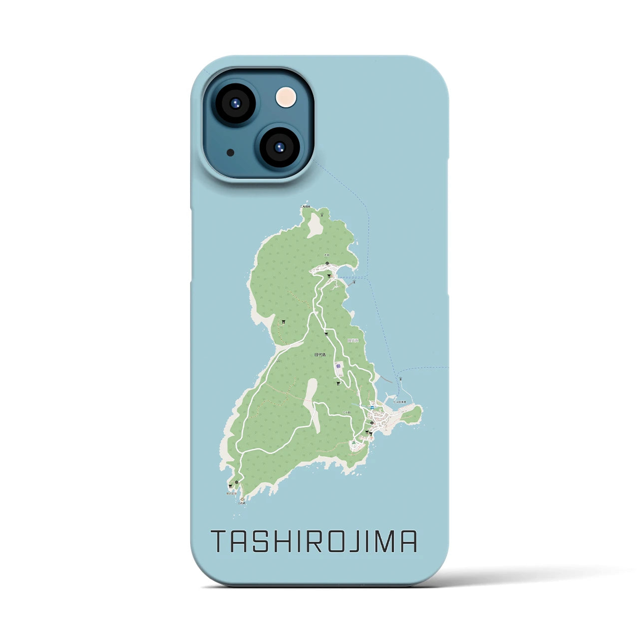 【田代島】地図柄iPhoneケース（バックカバータイプ・ナチュラル）iPhone 13 用