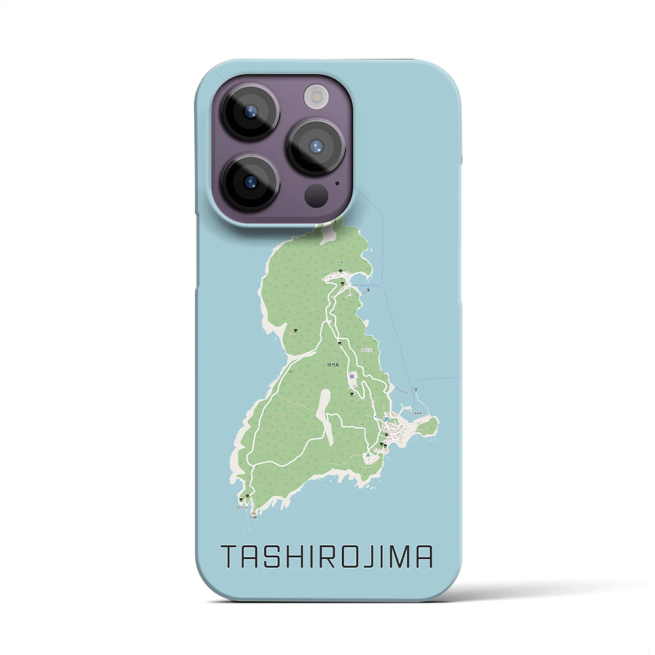 【田代島】地図柄iPhoneケース（バックカバータイプ・ナチュラル）iPhone 14 Pro 用