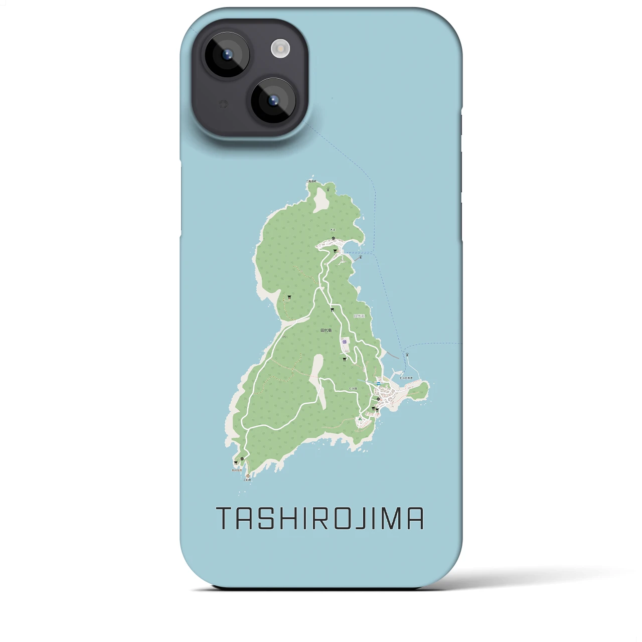 【田代島】地図柄iPhoneケース（バックカバータイプ・ナチュラル）iPhone 14 Plus 用