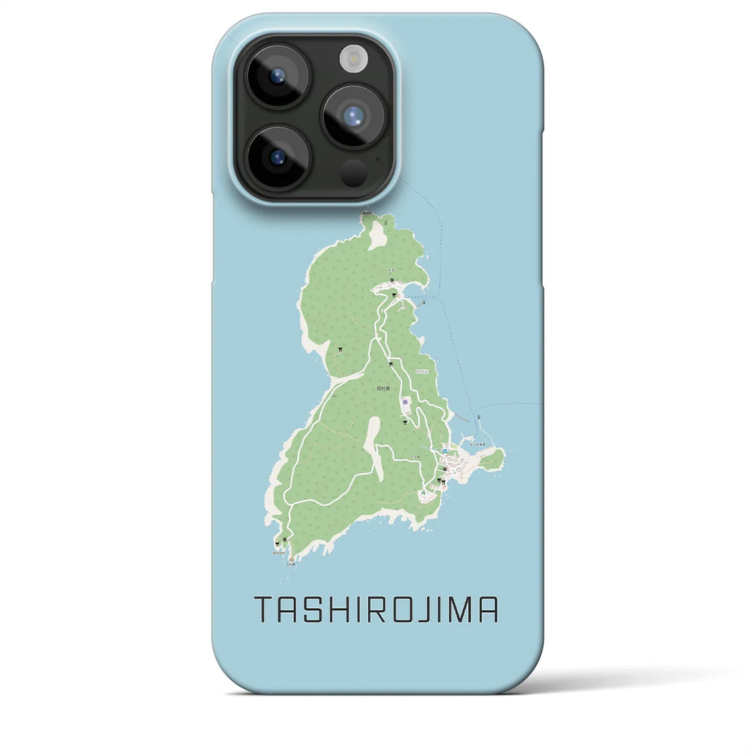 【田代島】地図柄iPhoneケース（バックカバータイプ・ナチュラル）iPhone 15 Pro Max 用