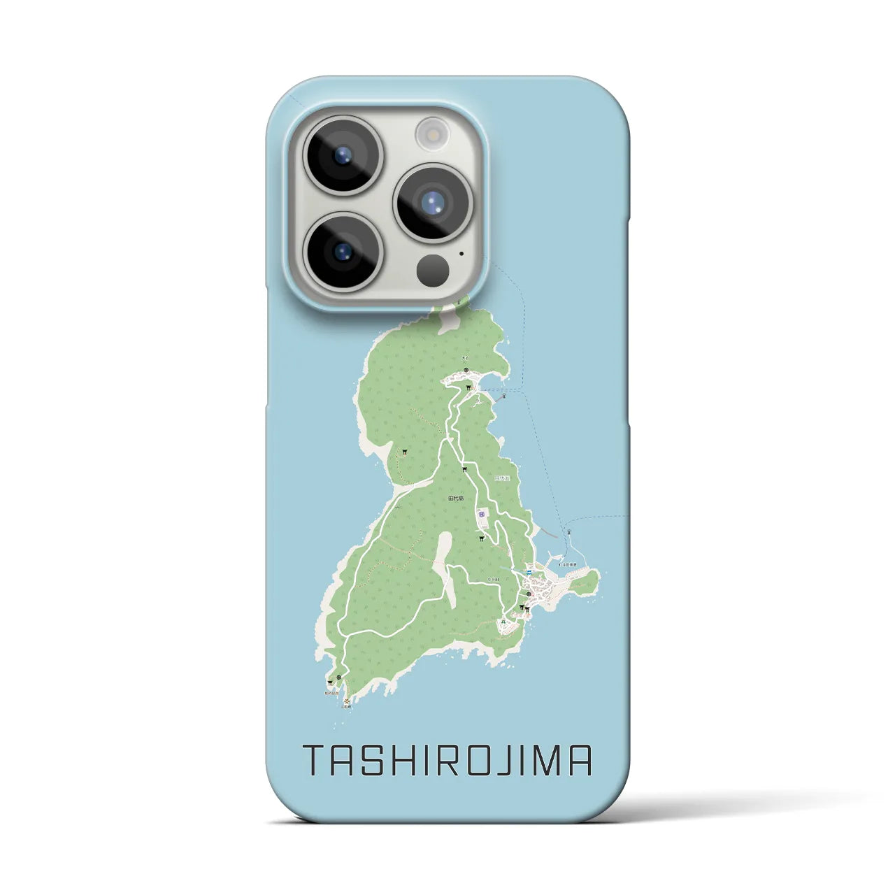 【田代島】地図柄iPhoneケース（バックカバータイプ・ナチュラル）iPhone 15 Pro 用