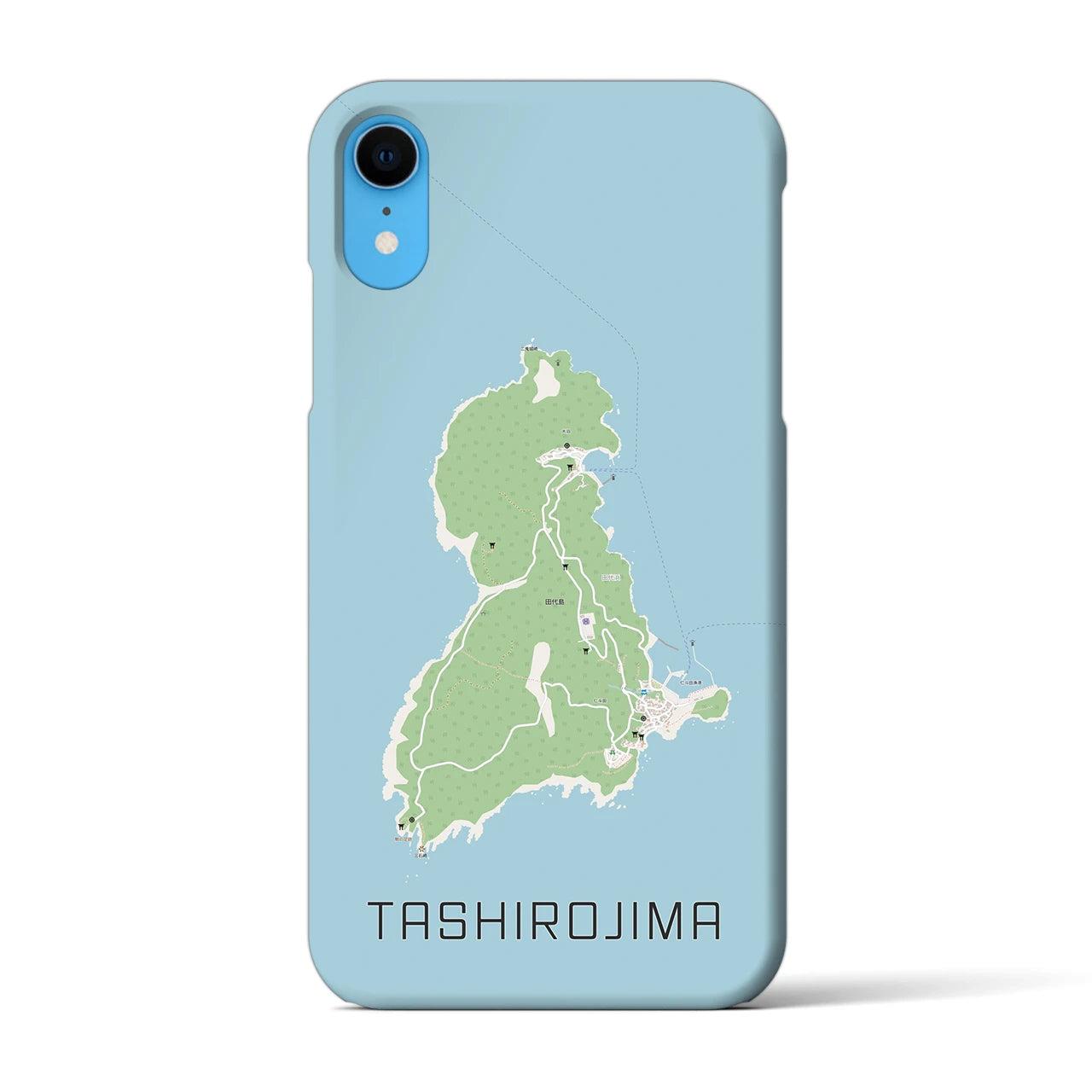 【田代島】地図柄iPhoneケース（バックカバータイプ・ナチュラル）iPhone XR 用