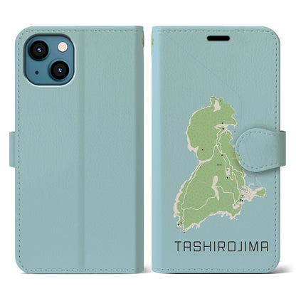 【田代島（宮城県）】地図柄iPhoneケース（手帳タイプ）ナチュラル・iPhone 13 用