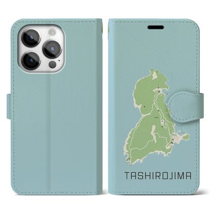 【田代島（宮城県）】地図柄iPhoneケース（手帳タイプ）ナチュラル・iPhone 14 Pro 用