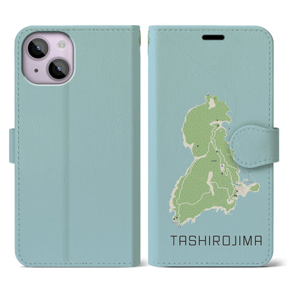 【田代島（宮城県）】地図柄iPhoneケース（手帳タイプ）ナチュラル・iPhone 14 用