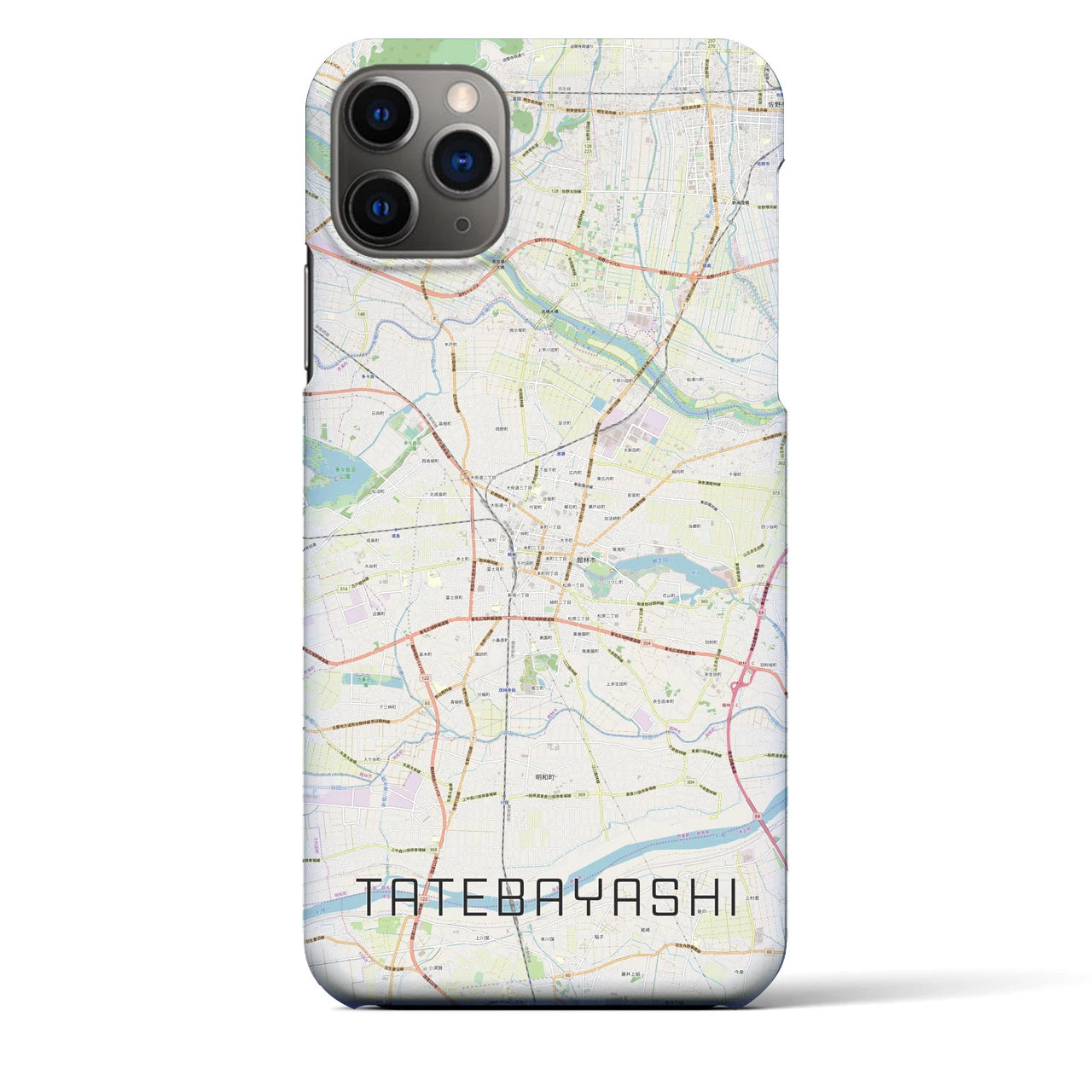 【館林】地図柄iPhoneケース（バックカバータイプ・ナチュラル）iPhone 11 Pro Max 用