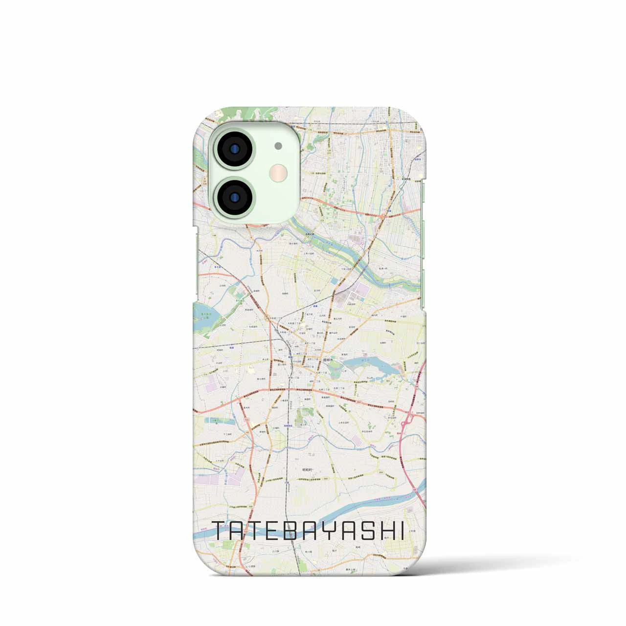 【館林】地図柄iPhoneケース（バックカバータイプ・ナチュラル）iPhone 12 mini 用