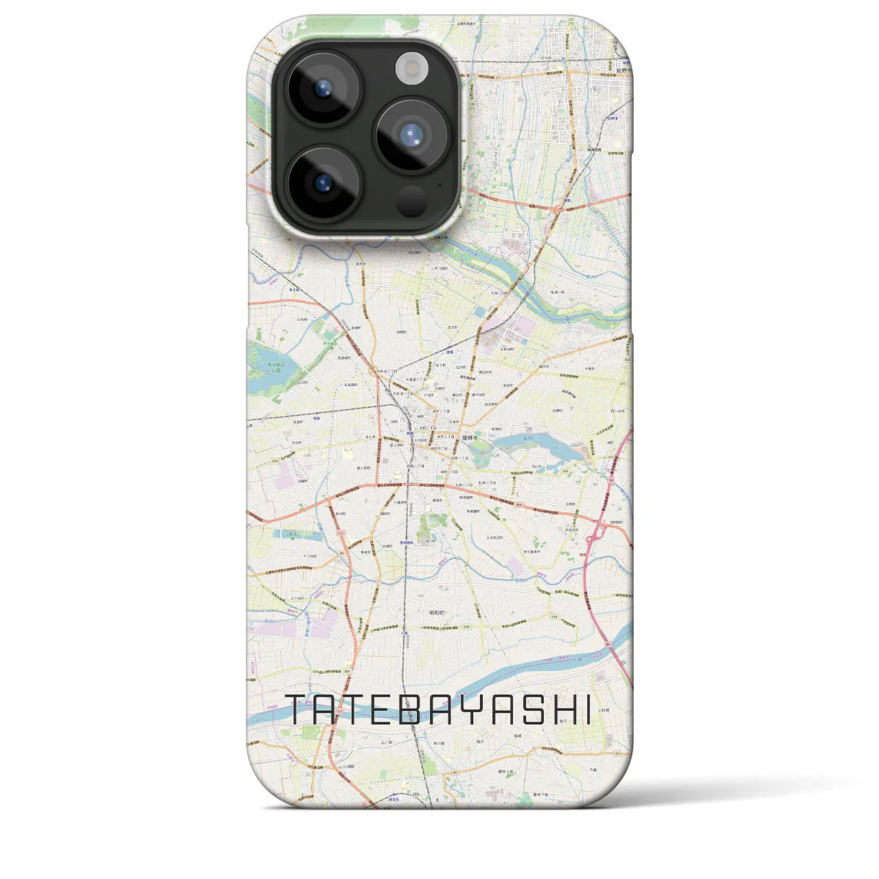 【館林】地図柄iPhoneケース（バックカバータイプ・ナチュラル）iPhone 15 Pro Max 用