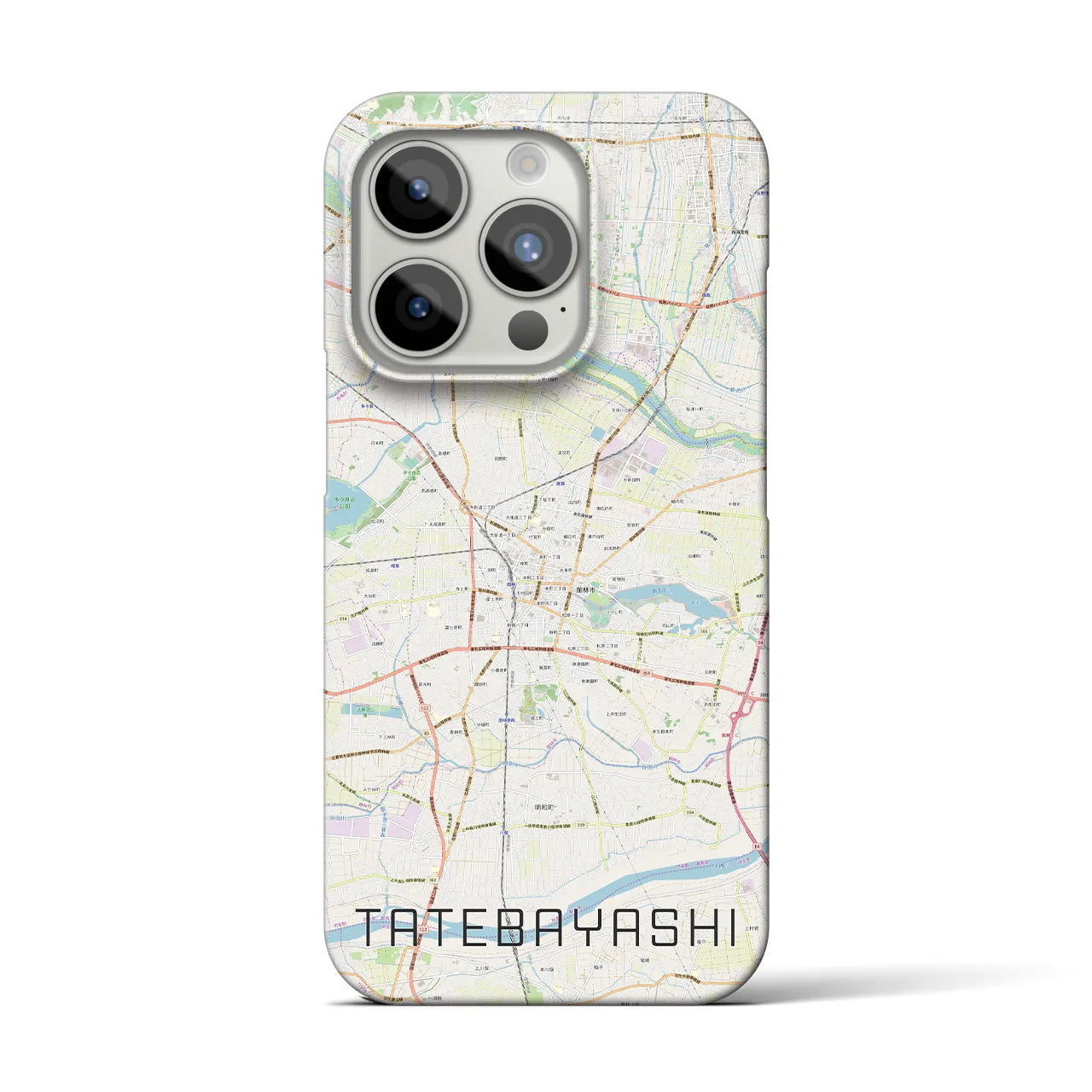 【館林】地図柄iPhoneケース（バックカバータイプ・ナチュラル）iPhone 15 Pro 用
