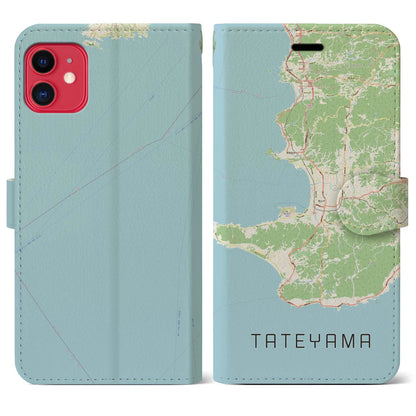 【館山2（千葉県）】地図柄iPhoneケース（手帳タイプ）ナチュラル・iPhone 11 用