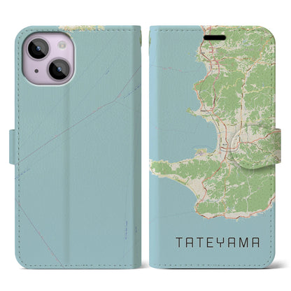 【館山2（千葉県）】地図柄iPhoneケース（手帳タイプ）ナチュラル・iPhone 14 用