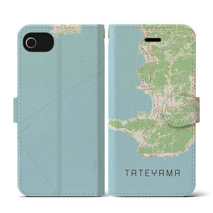 【館山2（千葉県）】地図柄iPhoneケース（手帳タイプ）ナチュラル・iPhone SE（第3 / 第2世代） / 8 / 7 / 6s / 6 用