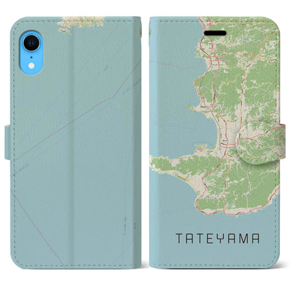 【館山2（千葉県）】地図柄iPhoneケース（手帳タイプ）ナチュラル・iPhone XR 用