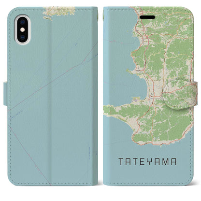 【館山2（千葉県）】地図柄iPhoneケース（手帳タイプ）ナチュラル・iPhone XS Max 用