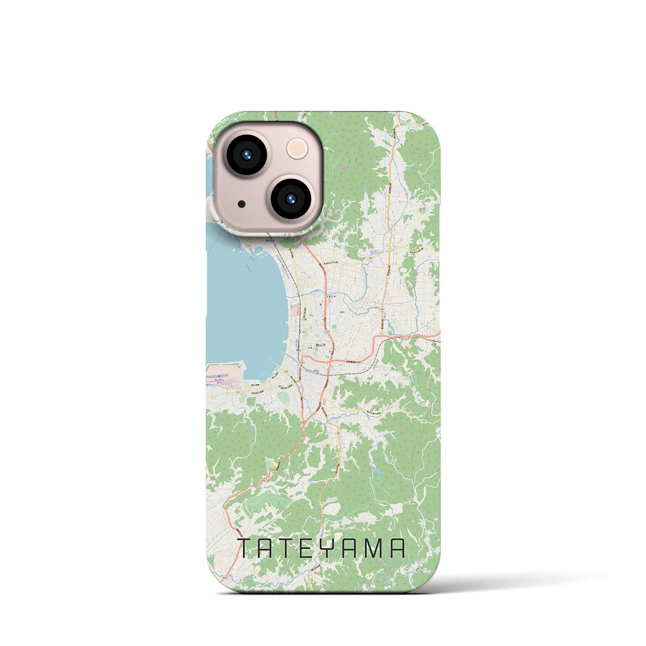 【館山】地図柄iPhoneケース（バックカバータイプ・ナチュラル）iPhone 13 mini 用