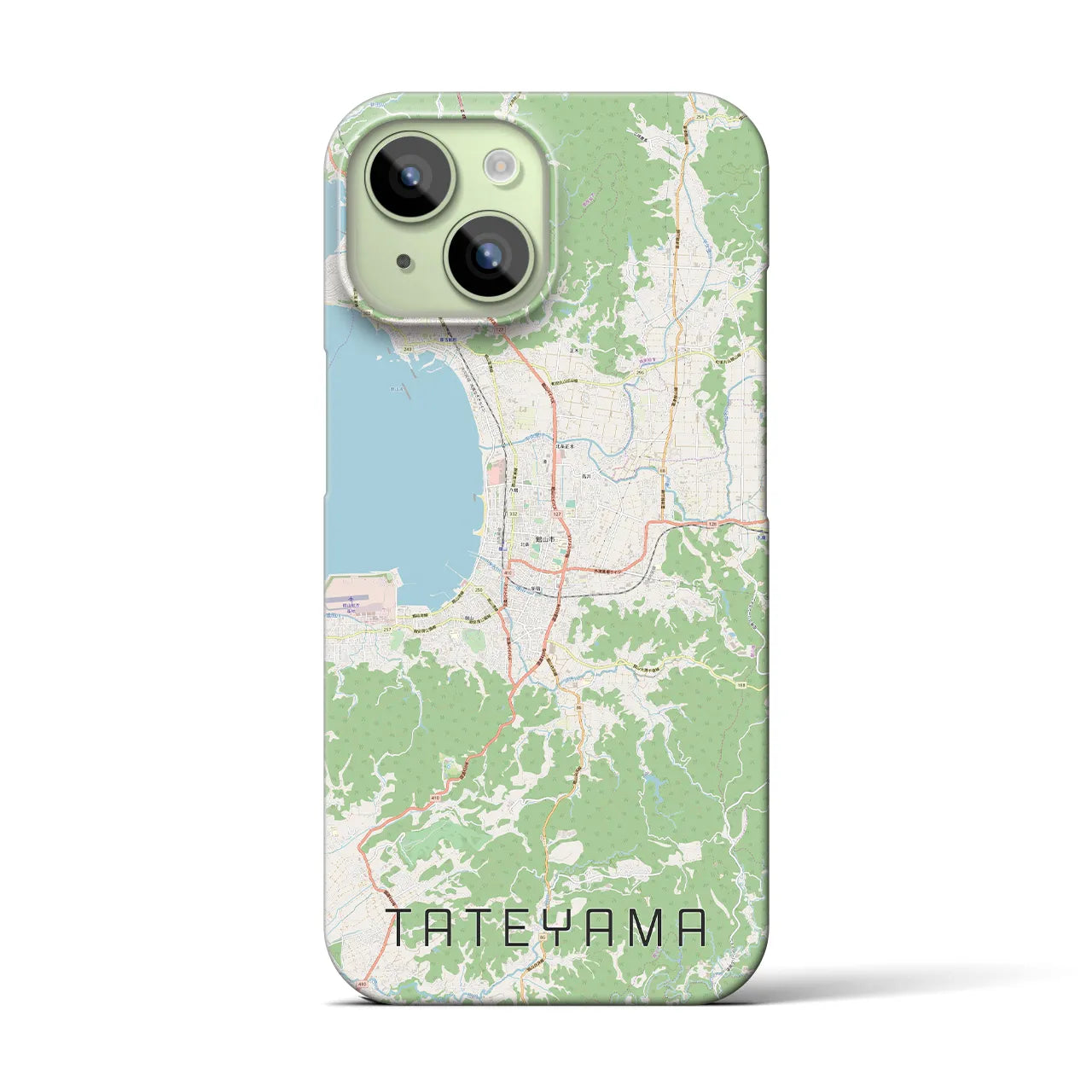 【館山】地図柄iPhoneケース（バックカバータイプ・ナチュラル）iPhone 15 用