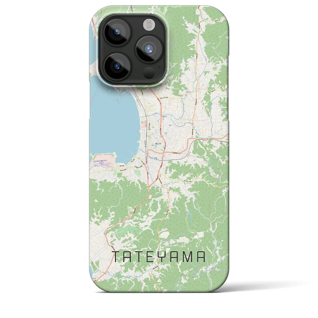 【館山】地図柄iPhoneケース（バックカバータイプ・ナチュラル）iPhone 15 Pro Max 用