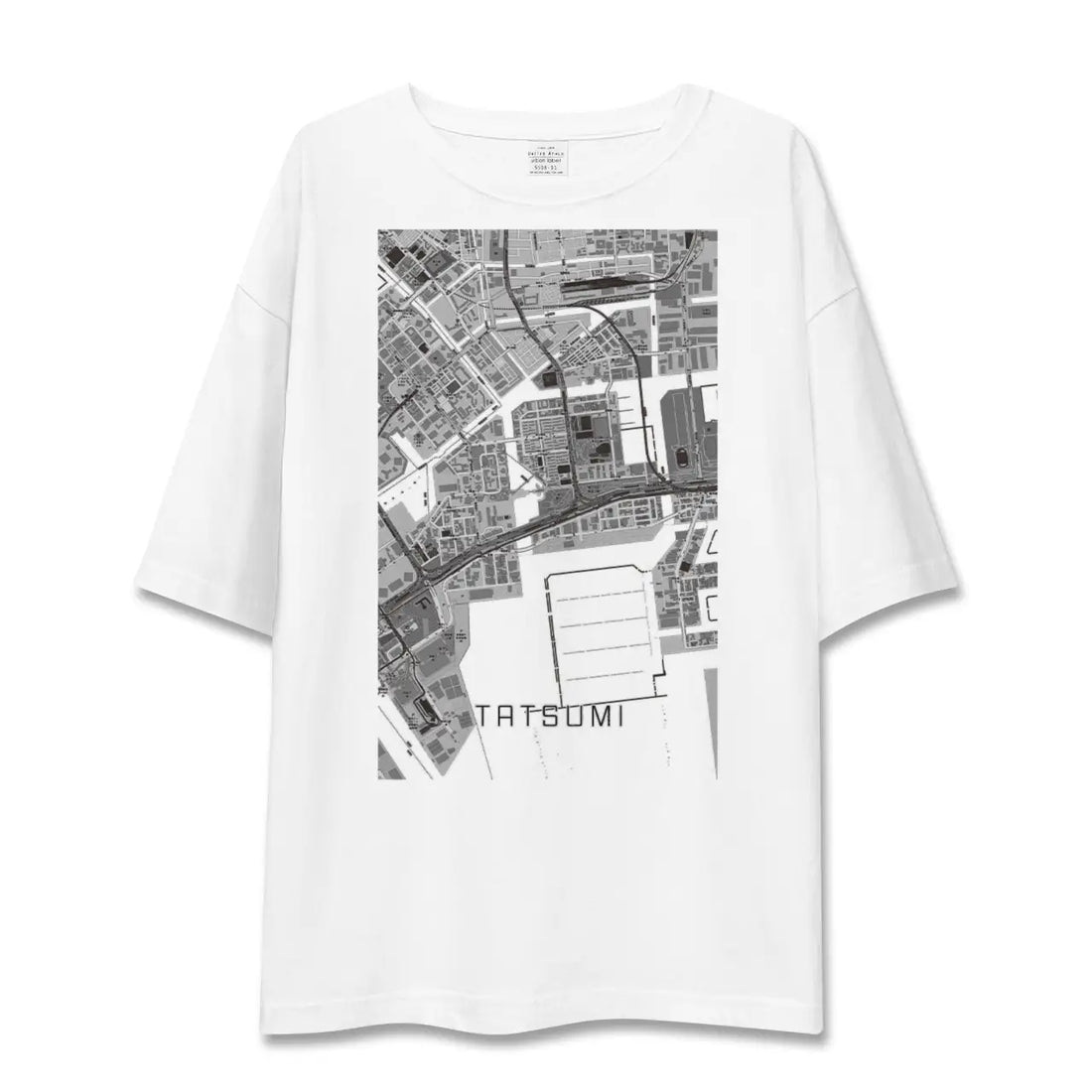 【辰巳(東京都)】地図柄ビッグシルエットTシャツ