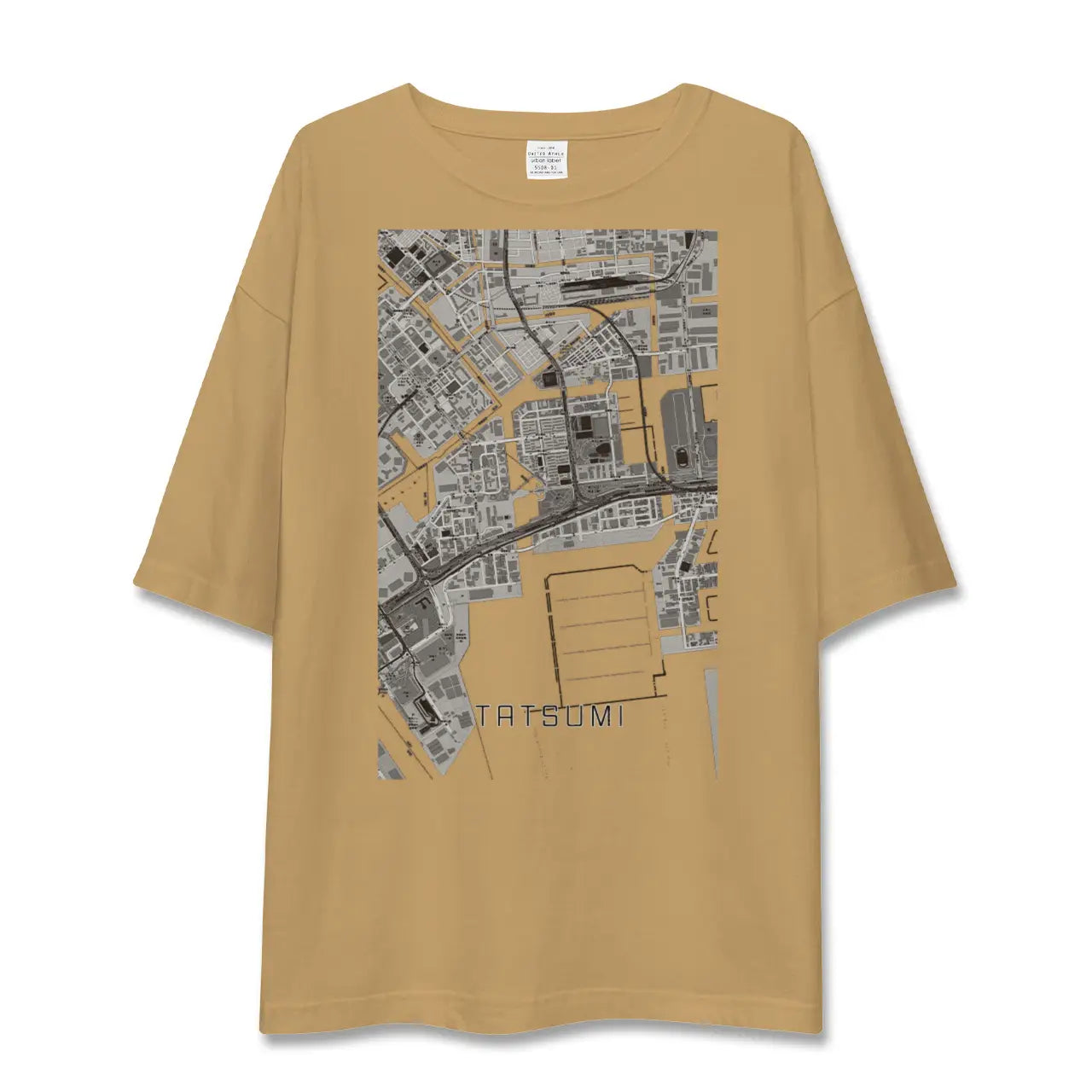 【辰巳（東京都）】地図柄ビッグシルエットTシャツ