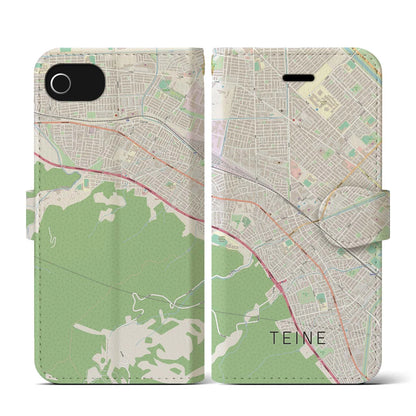 【手稲（北海道）】地図柄iPhoneケース（手帳タイプ）ナチュラル・iPhone SE（第3 / 第2世代） / 8 / 7 / 6s / 6 用