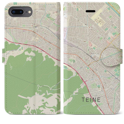 【手稲（北海道）】地図柄iPhoneケース（手帳タイプ）ナチュラル・iPhone 8Plus /7Plus / 6sPlus / 6Plus 用