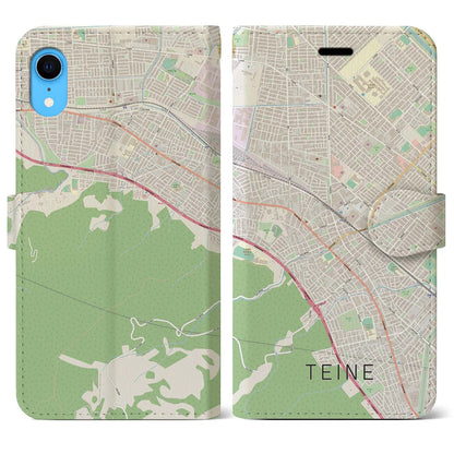 【手稲（北海道）】地図柄iPhoneケース（手帳タイプ）ナチュラル・iPhone XR 用