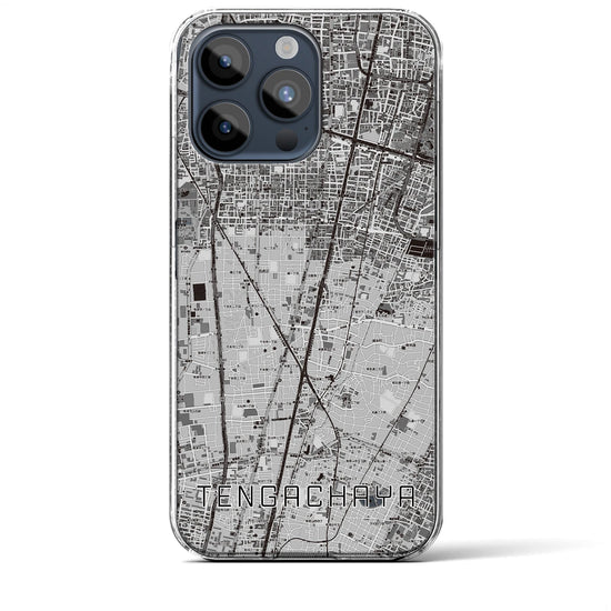 【天下茶屋】地図柄iPhoneケース（クリアタイプ・モノトーン）iPhone 15 Pro Max 用
