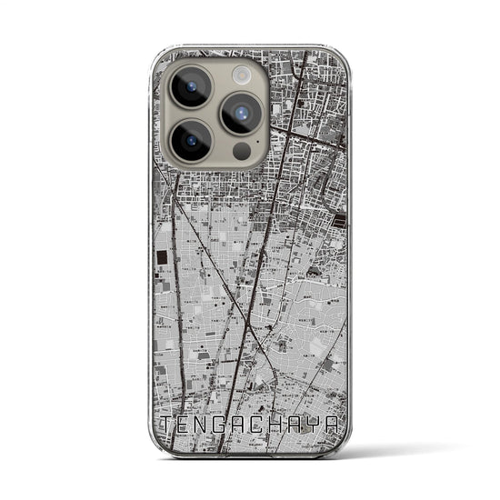 【天下茶屋】地図柄iPhoneケース（クリアタイプ・モノトーン）iPhone 15 Pro 用