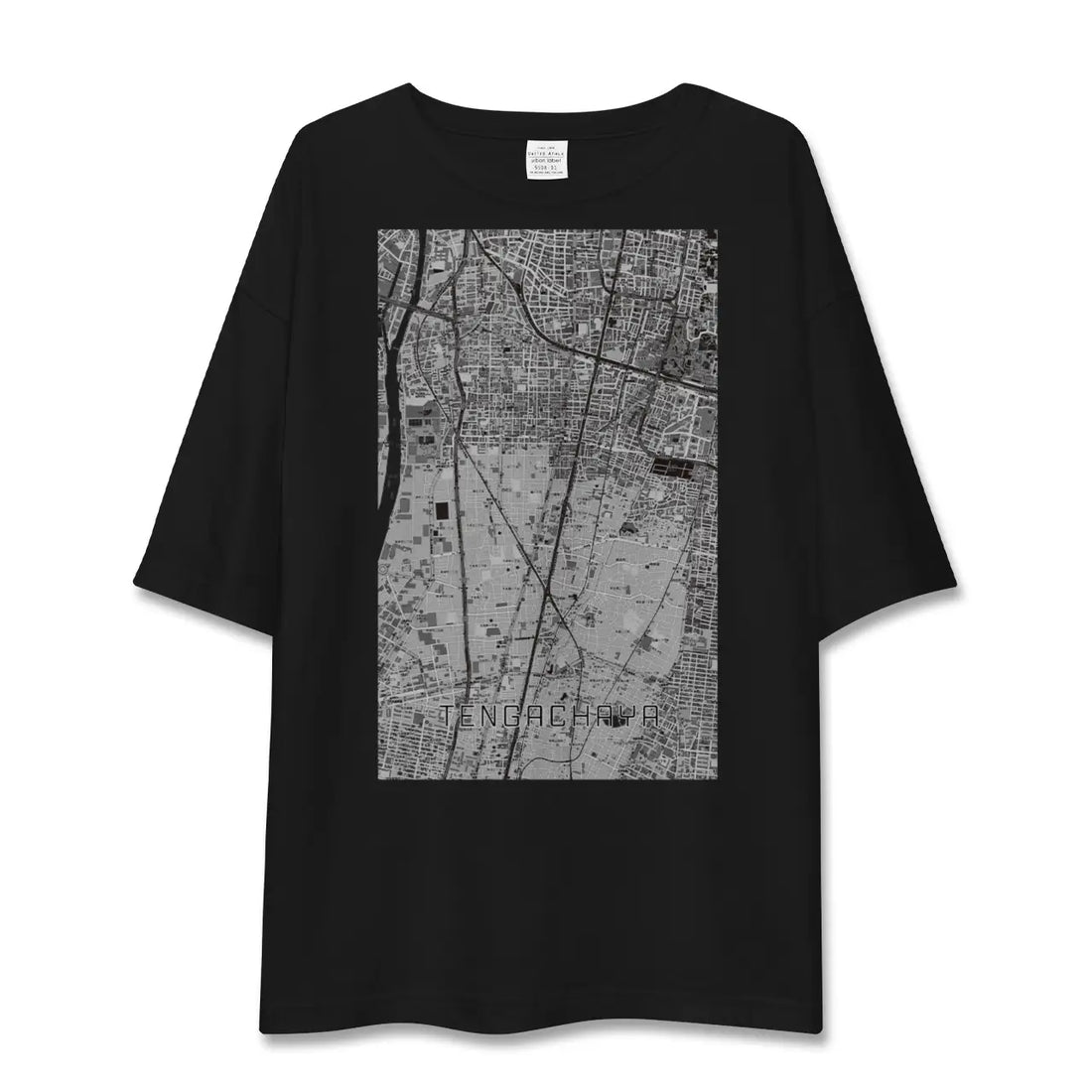 【天下茶屋(大阪府)】地図柄ビッグシルエットTシャツ