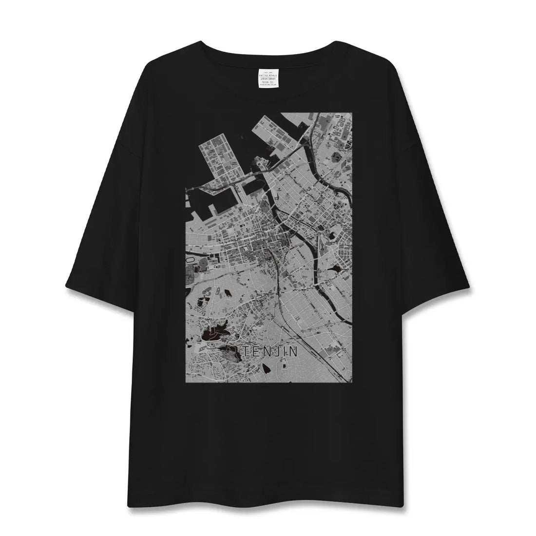 【天神（福岡県）】地図柄ビッグシルエットTシャツ