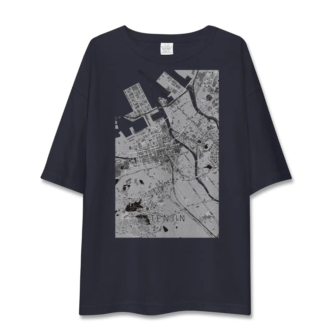 【天神（福岡県）】地図柄ビッグシルエットTシャツ