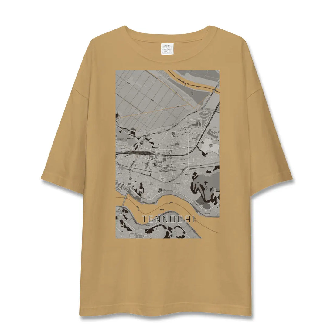 【天王台(千葉県)】地図柄ビッグシルエットTシャツ