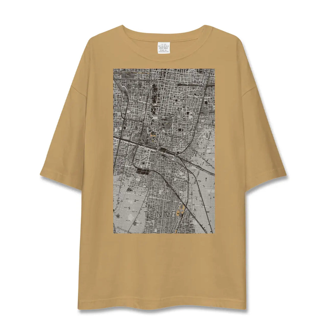 【天王寺(大阪府)】地図柄ビッグシルエットTシャツ