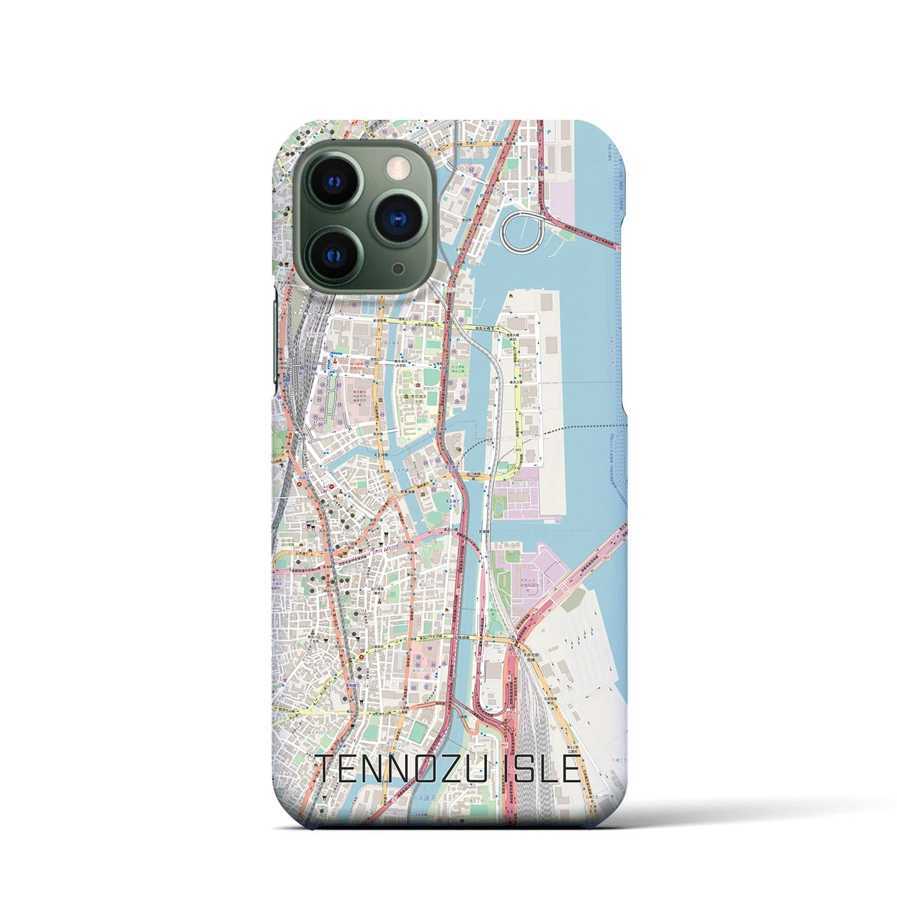 【天王洲アイル】地図柄iPhoneケース（バックカバータイプ・ナチュラル）iPhone 11 Pro 用