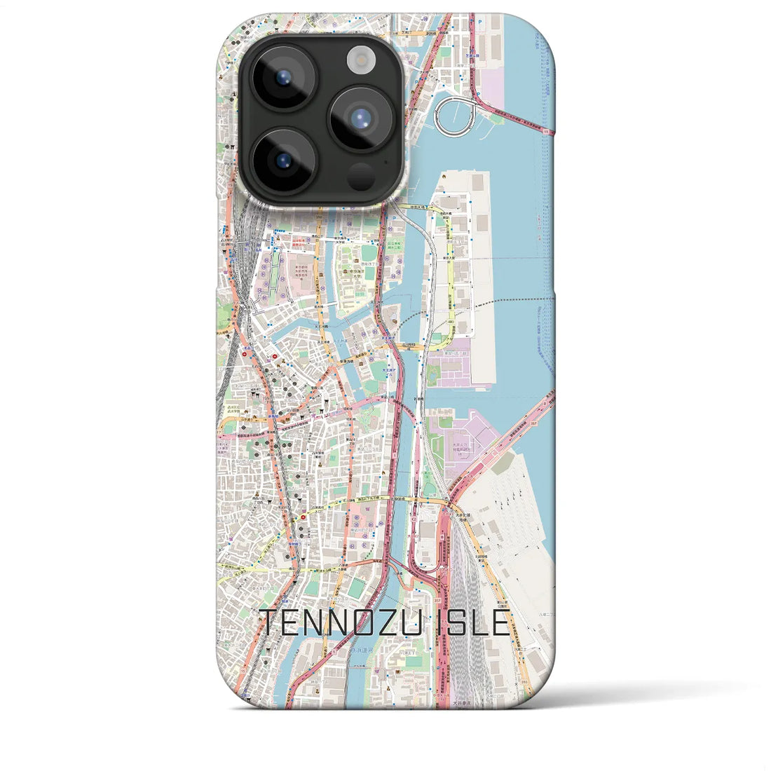 【天王洲アイル】地図柄iPhoneケース（バックカバータイプ・ナチュラル）iPhone 15 Pro Max 用
